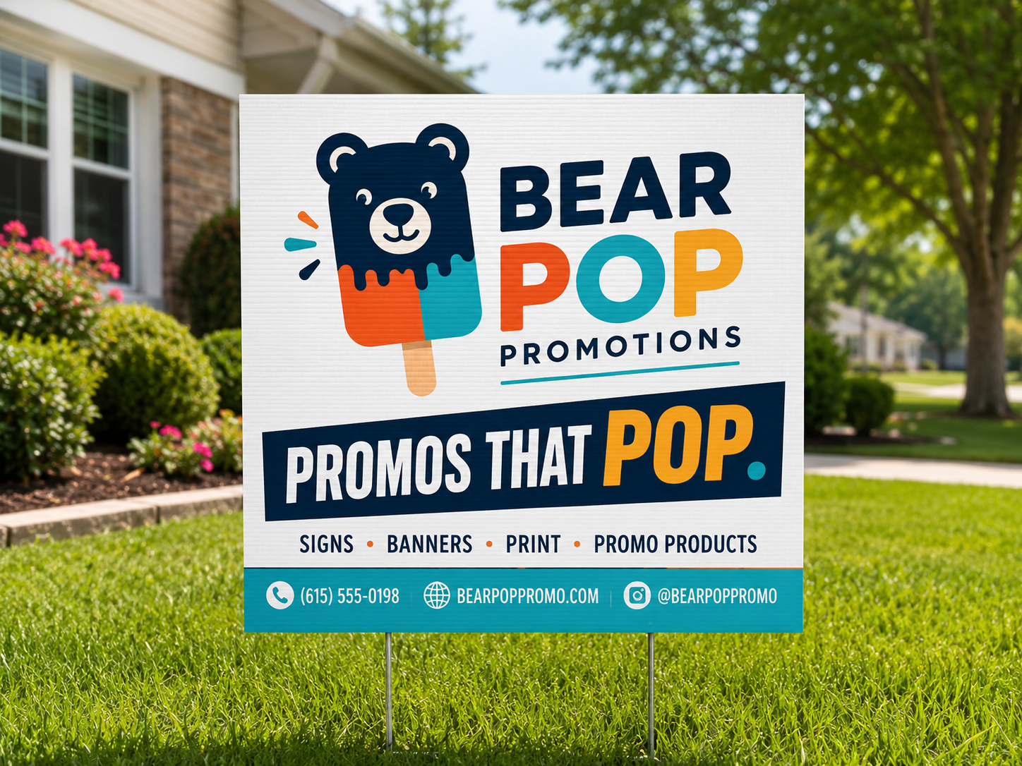 Yard Sign with stakes - 4mm Corrugated Plastic
