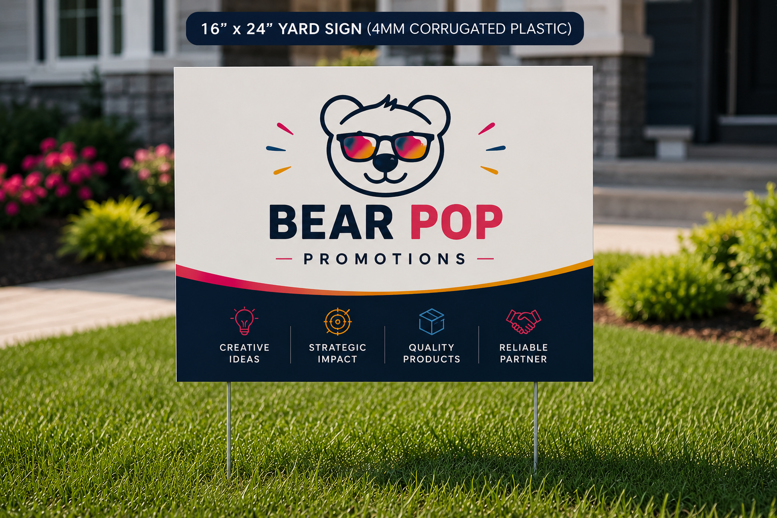 Yard Sign with stakes - 4mm Corrugated Plastic