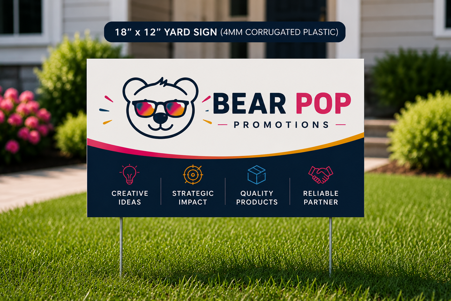 Yard Sign with stakes - 4mm Corrugated Plastic