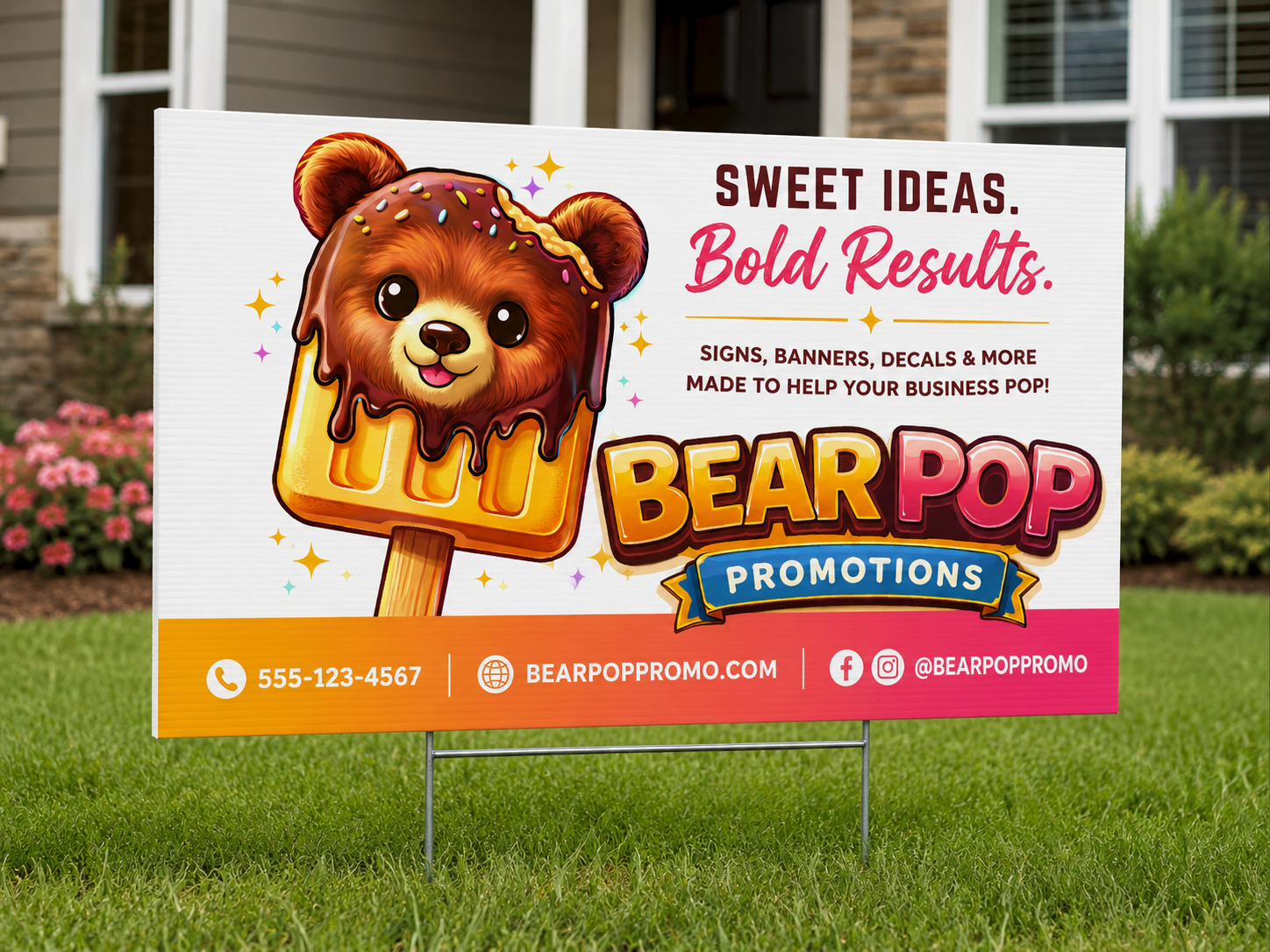 Yard Sign with stakes - 4mm Corrugated Plastic