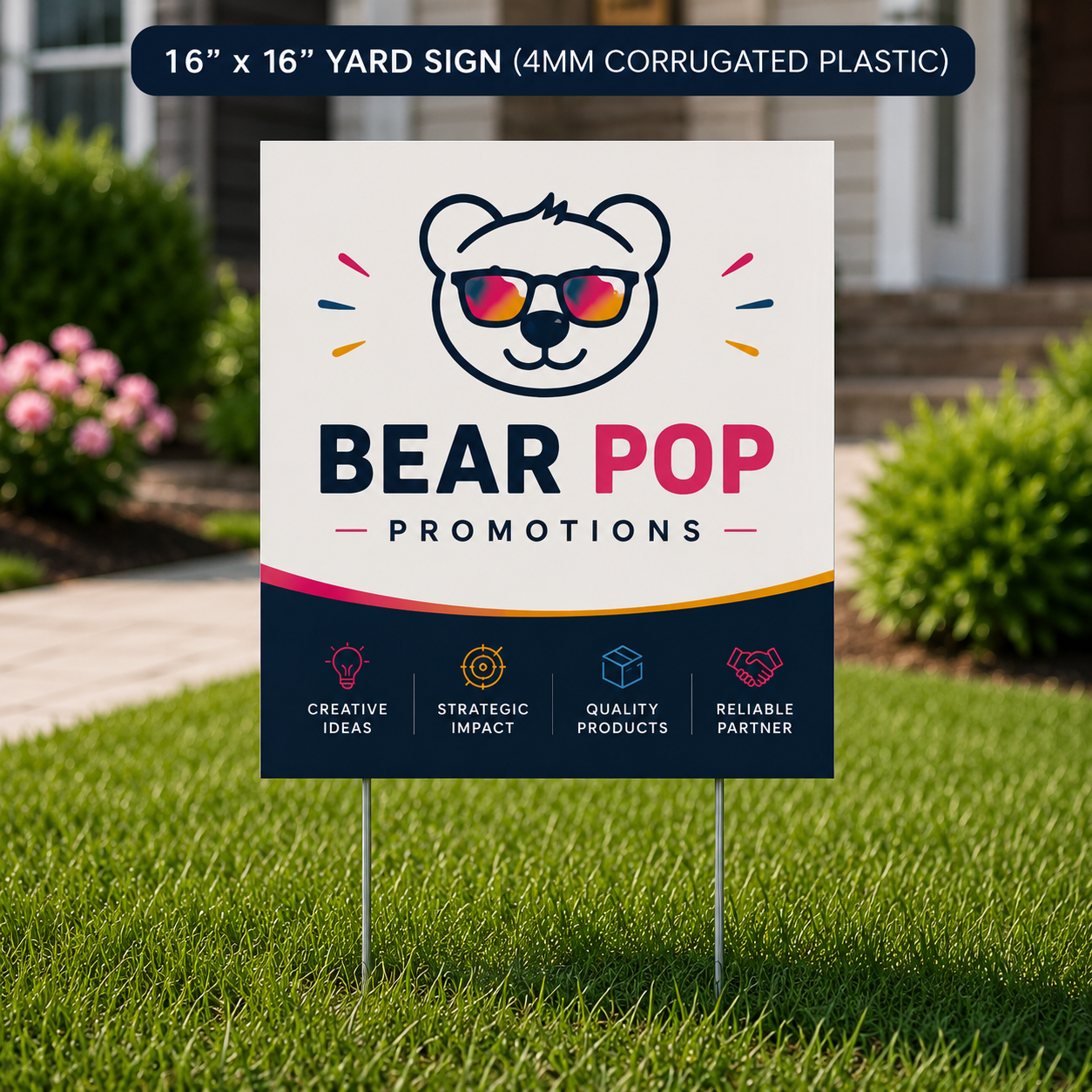 Yard Sign with stakes - 4mm Corrugated Plastic