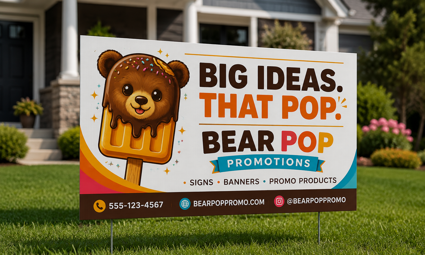 Yard Sign with stakes - 4mm Corrugated Plastic