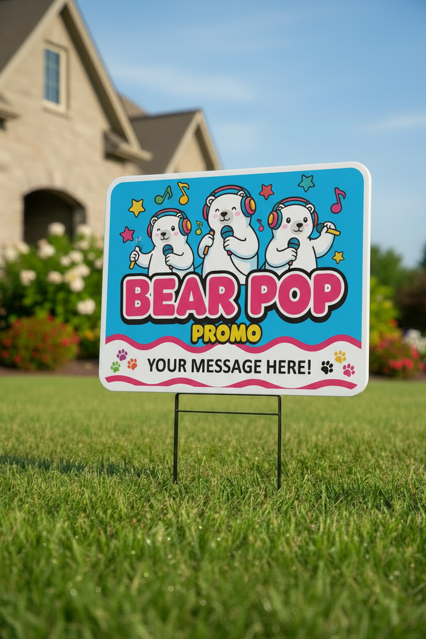 12"x18" Yard Sign with stakes - 10mm Corrugated Plastic (20 pack)